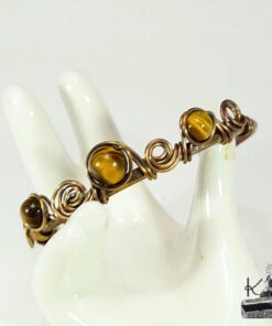 bracelet oko cuivre et oeil de tigre