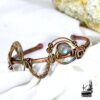 Bracelet jonc Audveig en cuivre avec labradorite