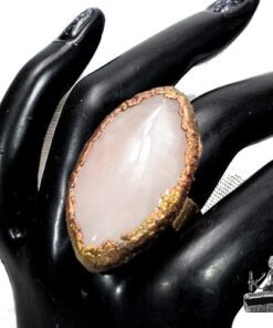 Bague ajustable Melissa - cuivre et quartz rose – Image 8