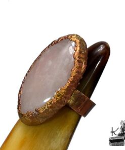 Bague ajustable Melissa - cuivre et quartz rose – Image 4