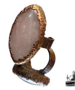 Bague ajustable Melissa - cuivre et quartz rose – Image 3