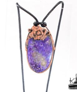 Pendentif Rosas - cuivre et charoite*** – Image 9