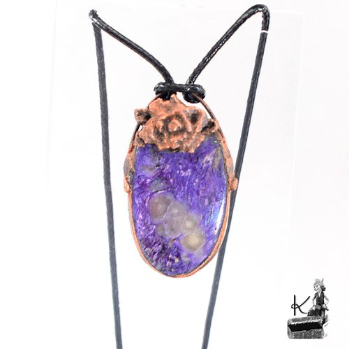 Pendentif Rosas - cuivre et charoite*** – Image 9
