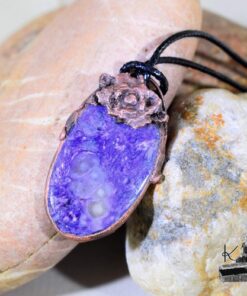 Pendentif Rosas - cuivre et charoite*** – Image 7