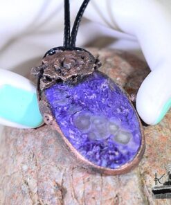 Pendentif Rosas - cuivre et charoite*** – Image 6
