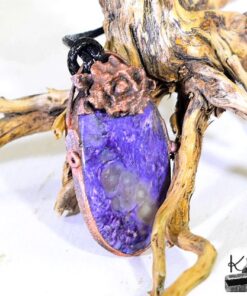 Pendentif Rosas - cuivre et charoite*** – Image 4