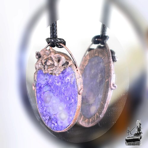 Pendentif Rosas - cuivre et charoite*** – Image 3