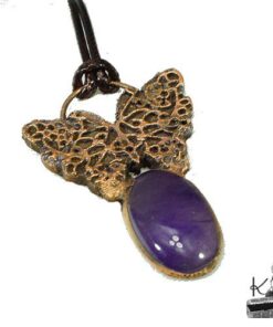 pendentif drugelis en cuivre et améthyste