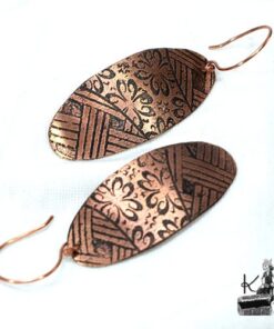boucles d'oreille sinah en cuivre gravé
