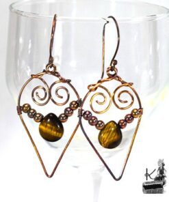 boucles d'oreille alvina avec oeil de tigre