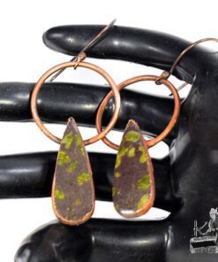 Boucles d'oreille Cedriel - cuivre et epidote verte – Image 5