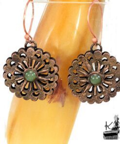 Boucles d'oreille Paton - cuivre et aventurine – Image 4