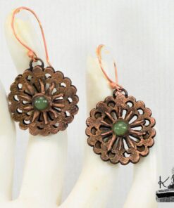 Boucles d'oreille Paton - cuivre et aventurine – Image 3