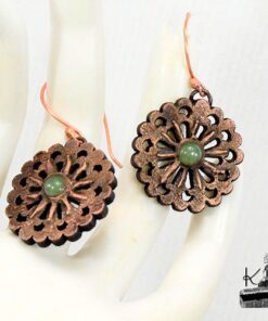Boucles d'oreille Paton - cuivre et aventurine – Image 2