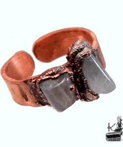 Bague ajustable Ruiza - cuivre et quartz rose – Image 10