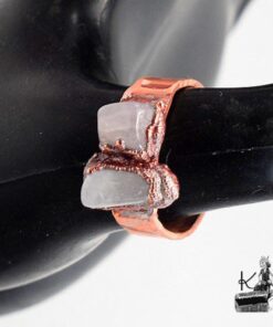 Bague ajustable Ruiza - cuivre et quartz rose – Image 9
