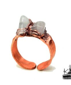 Bague ajustable Ruiza - cuivre et quartz rose – Image 6