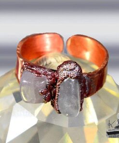 Bague ajustable Ruiza - cuivre et quartz rose – Image 5