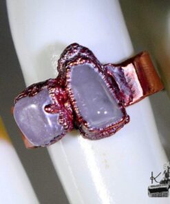 Bague ajustable Ruiza - cuivre et quartz rose – Image 4