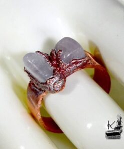 Bague ajustable Ruiza - cuivre et quartz rose – Image 3