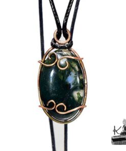 Pendentif Elros - agate mousse et cuivre – Image 4