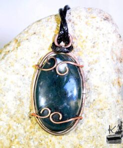 Pendentif Elros - agate mousse et cuivre – Image 3