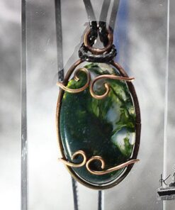 Pendentif Elros - agate mousse et cuivre – Image 10
