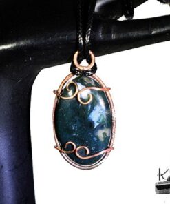 Pendentif Elros - agate mousse et cuivre – Image 9