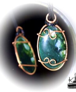 Pendentif Elros - agate mousse et cuivre – Image 8