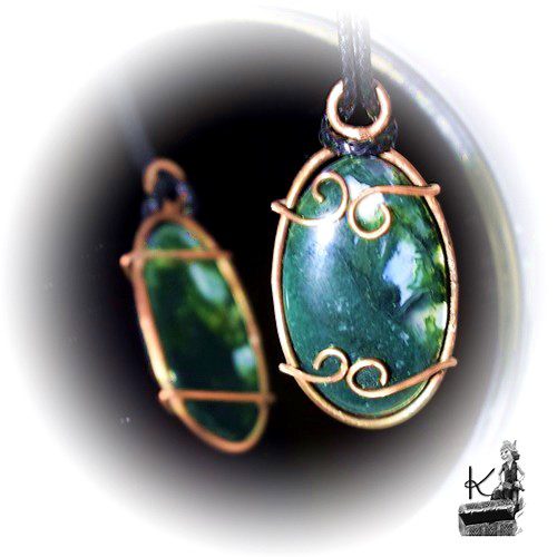 Pendentif Elros - agate mousse et cuivre – Image 8