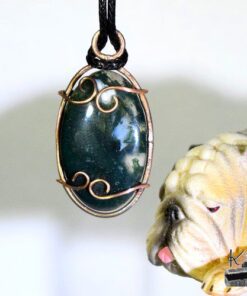 Pendentif Elros - agate mousse et cuivre – Image 7
