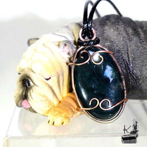 Pendentif Elros - agate mousse et cuivre – Image 6