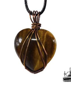 Pendentif Radjah - coeur en oeil de tigre