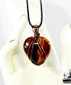 Pendentif Rajah - cœur en œil de tigre – Image 8