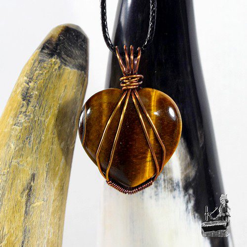 Pendentif Rajah - cœur en œil de tigre – Image 7