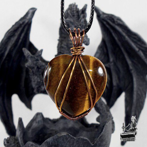 Pendentif Rajah - cœur en œil de tigre – Image 6