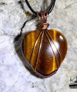 Pendentif Rajah - cœur en œil de tigre – Image 4