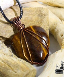 Pendentif Rajah - cœur en œil de tigre – Image 3