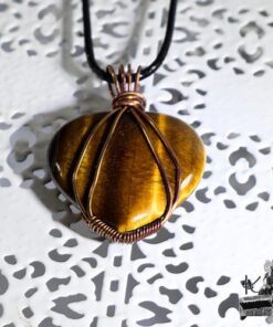 Pendentif Rajah - cœur en œil de tigre – Image 2