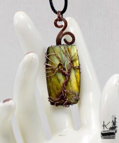 Pendentif arbre de vie Yulia sur labradorite