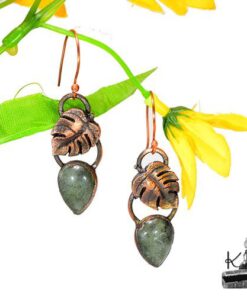 Réservé : Boucles d'oreille Jesim - cuivre et labradorite – Image 8