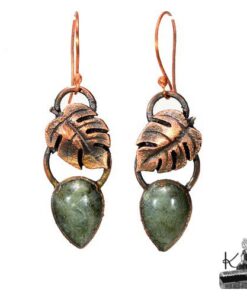 Boucles d'oreille Jesim en cuivre avec labradorite