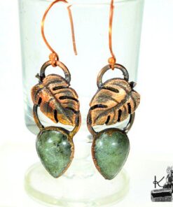 Réservé : Boucles d'oreille Jesim - cuivre et labradorite – Image 6