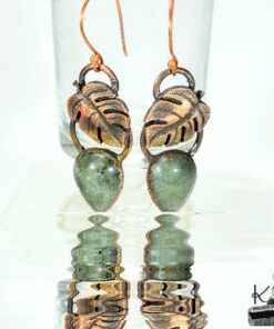 Réservé : Boucles d'oreille Jesim - cuivre et labradorite – Image 5