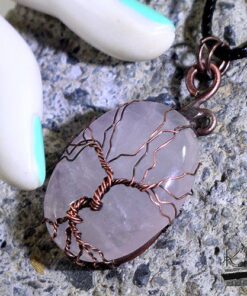 Pendentif Arbre de vie Madez - quartz rose – Image 3