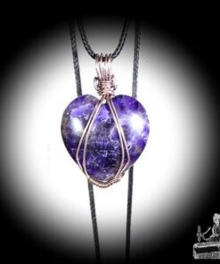 Pendentif Gelmir - coeur en amethyste wire wrapped – Image 2