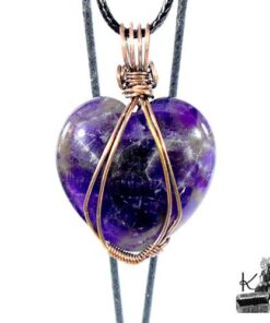 Pendentif Gelmir - coeur en amethyste wire wrapped – Image 9