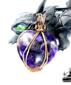 Pendentif Gelmir - coeur en amethyste wire wrapped – Image 7
