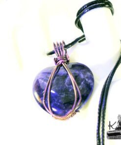 pendentif gelmir - coeur en améthyste