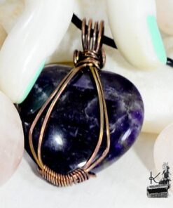Pendentif Gelmir - coeur en amethyste wire wrapped – Image 4
